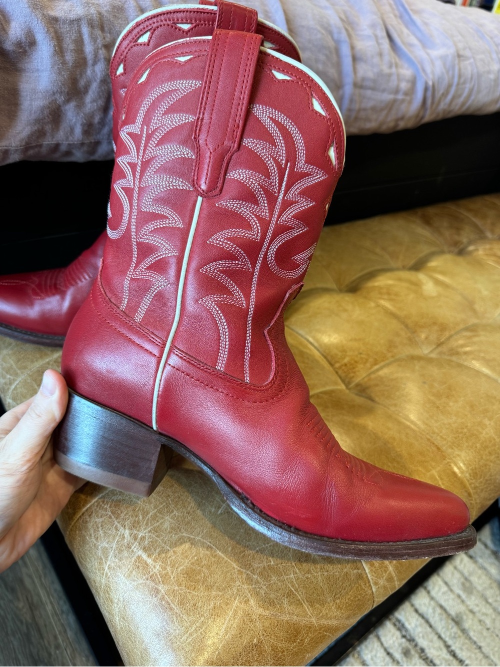 Tecovas Red Western Cowboy Boots - Picture 6 of 12